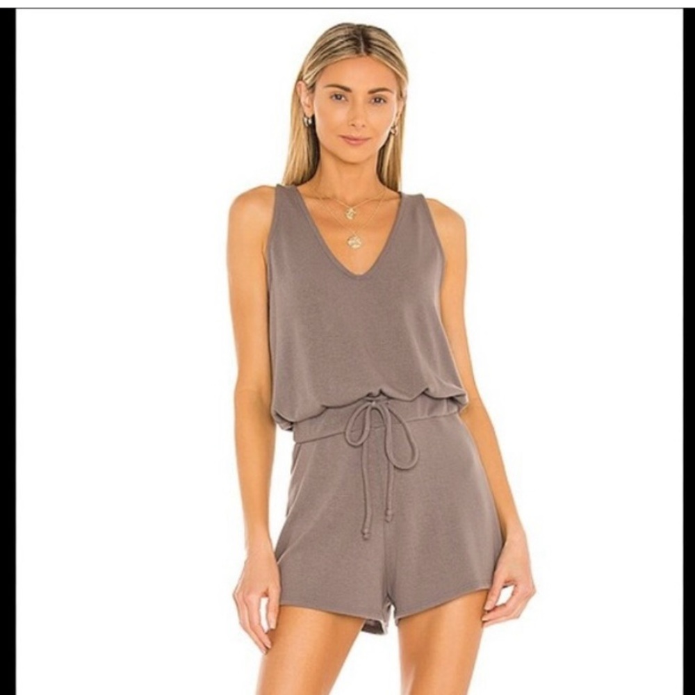 Lovers + Friends Taupe Knit Romper